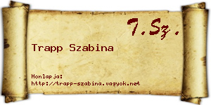 Trapp Szabina névjegykártya